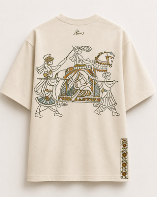 Dastkaar Royal Procession Heavyweight Oversized T-Shirt – Off-White