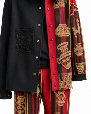 Qissa-e-Surkh Jacket — “A Tale of Red”; artistic and editorial.