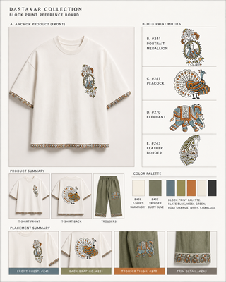 Dastkaar Peacock Crest Oversized T-Shirt – Off-White