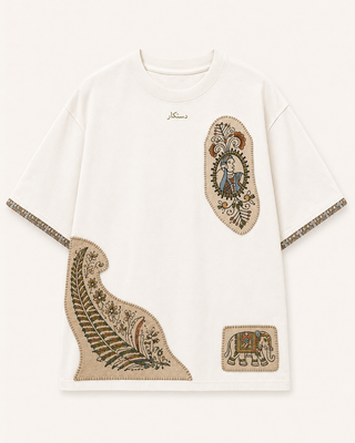 Dastkaar Heritage Patchwork Oversized T-Shirt – Off-White