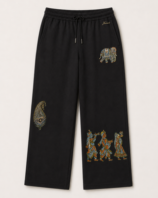 Dastkaar Royal Procession & Elephant Trousers – Jet Black